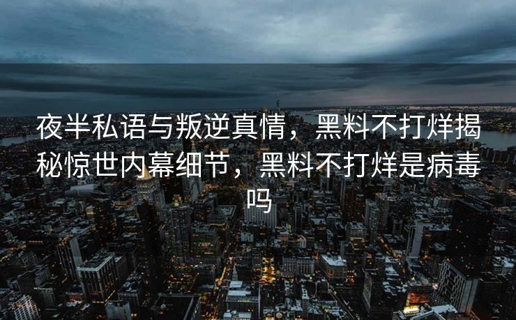 夜半私语与叛逆真情，黑料不打烊揭秘惊世内幕细节，黑料不打烊是病毒吗
