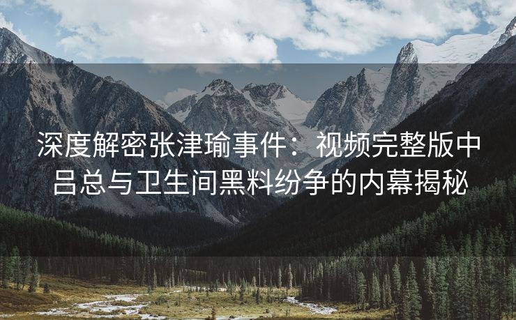 深度解密张津瑜事件：视频完整版中吕总与卫生间黑料纷争的内幕揭秘