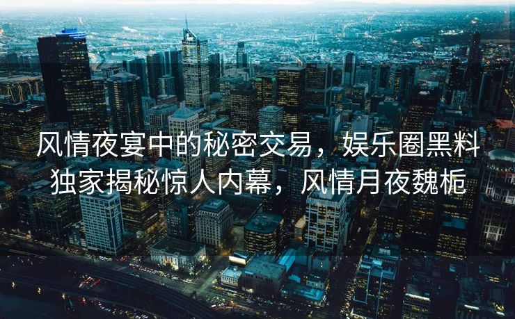 风情夜宴中的秘密交易，娱乐圈黑料独家揭秘惊人内幕，风情月夜魏栀