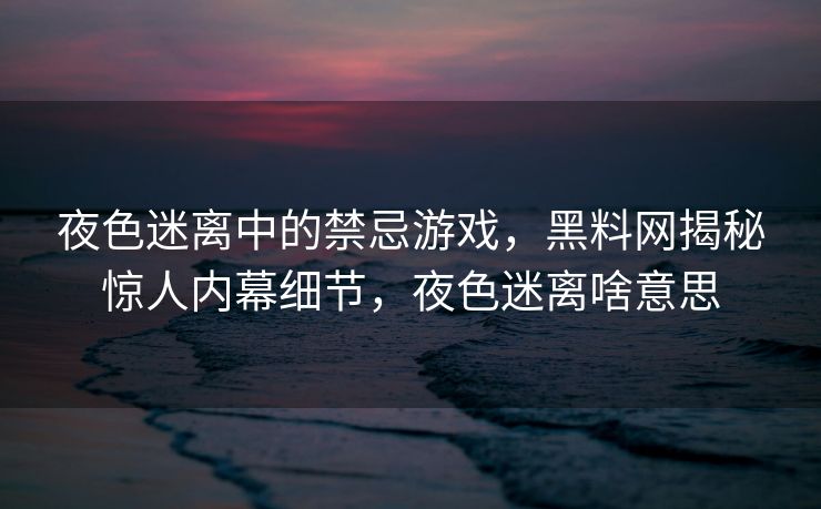 夜色迷离中的禁忌游戏，黑料网揭秘惊人内幕细节，夜色迷离啥意思